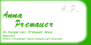 anna premauer business card